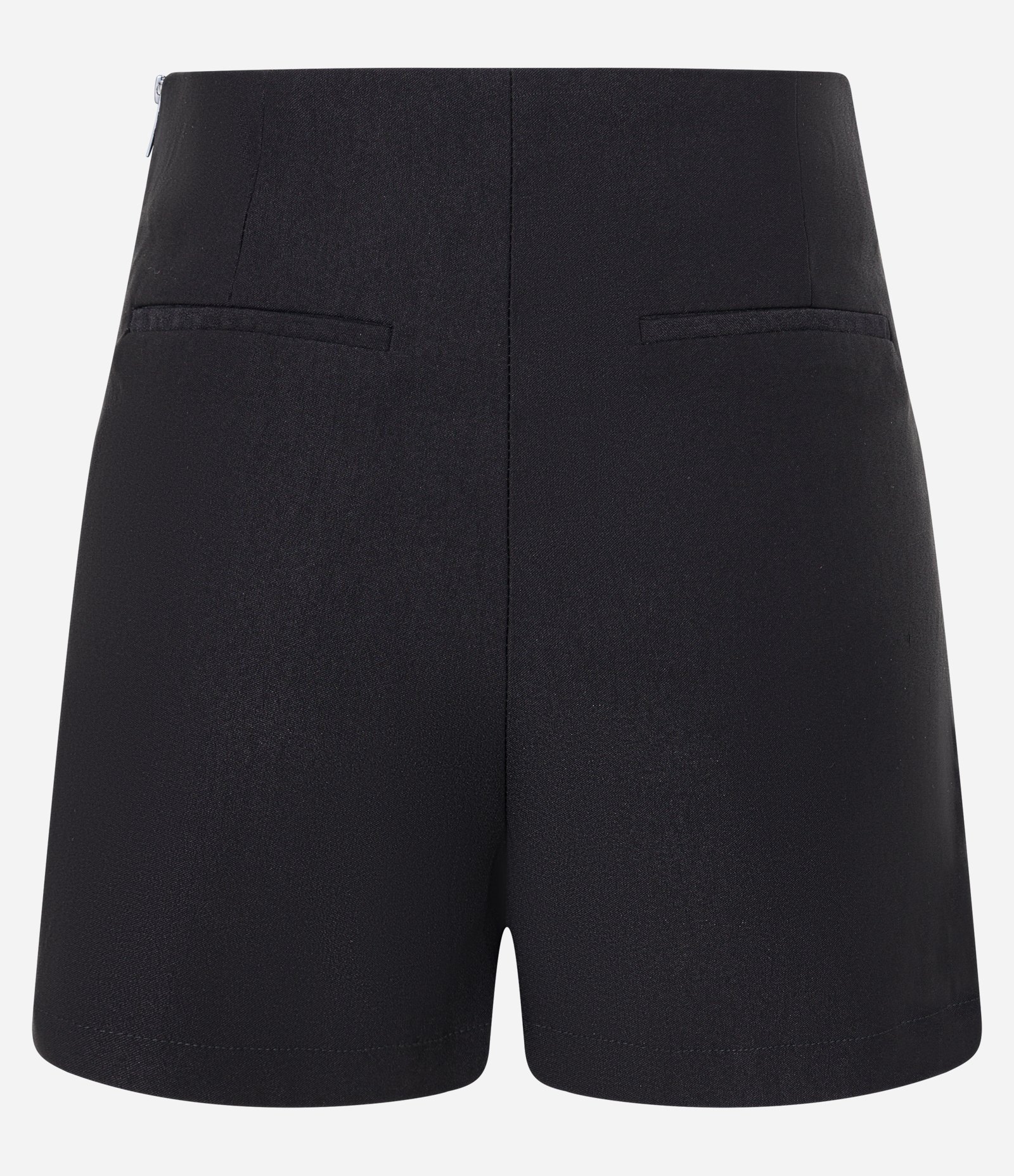 Short Saia em Bengaline Sobreposta com Bolso Embutido Preto 6