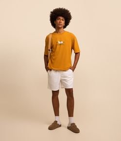 Bermuda Básica em Microfibra com Cós Elástico