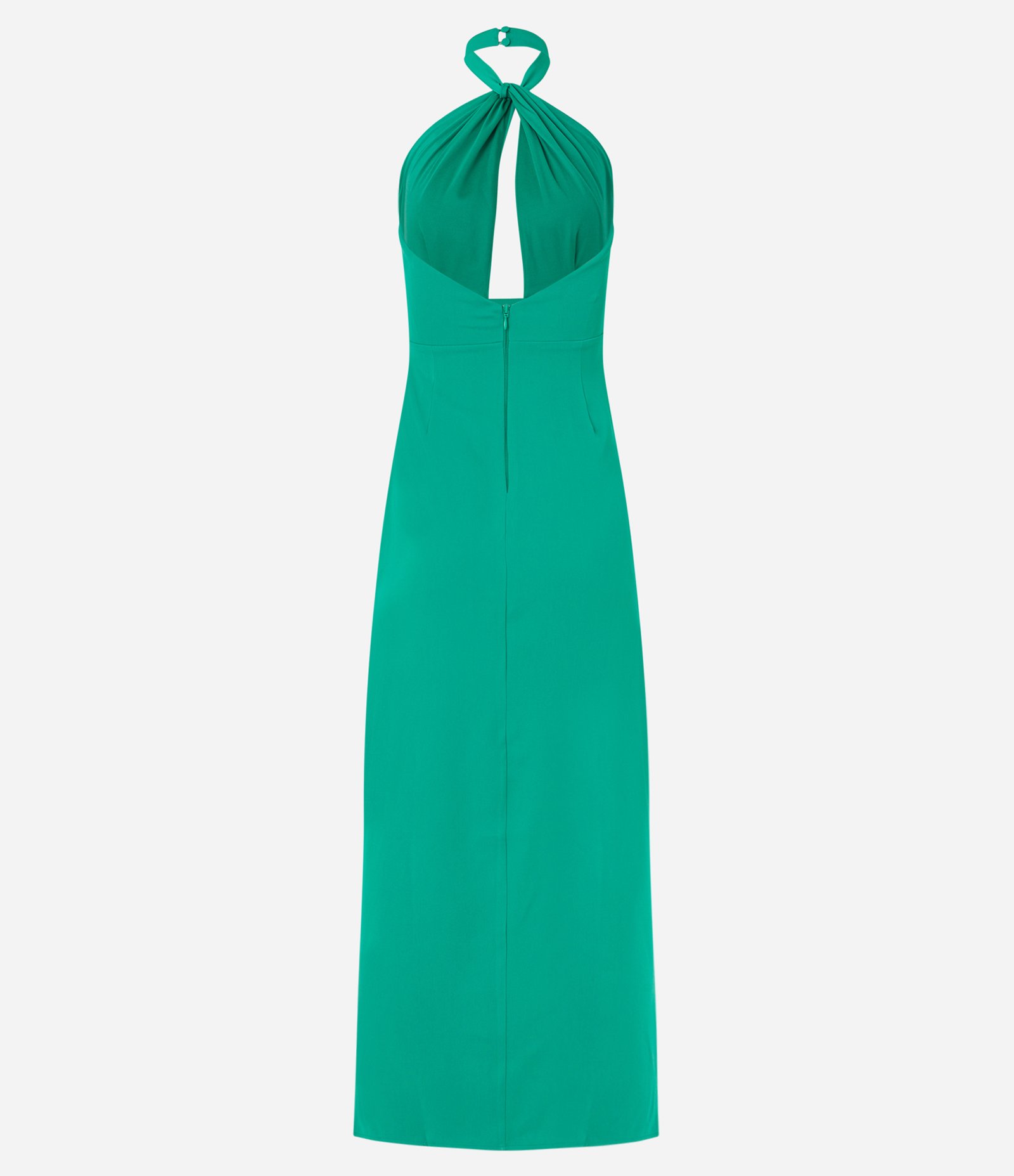 Vestido Longo em Crepe com Decote Halter Gota Verde 7