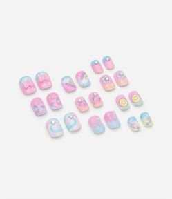 Kit de Unhas Postiças Infantis Butterfly Nails Alchemia