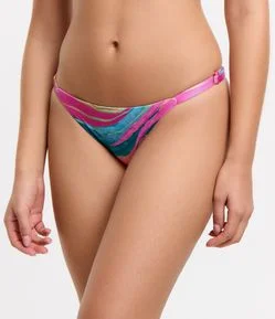 Biquíni Calcinha String em Microfibra com Estampa Manchas