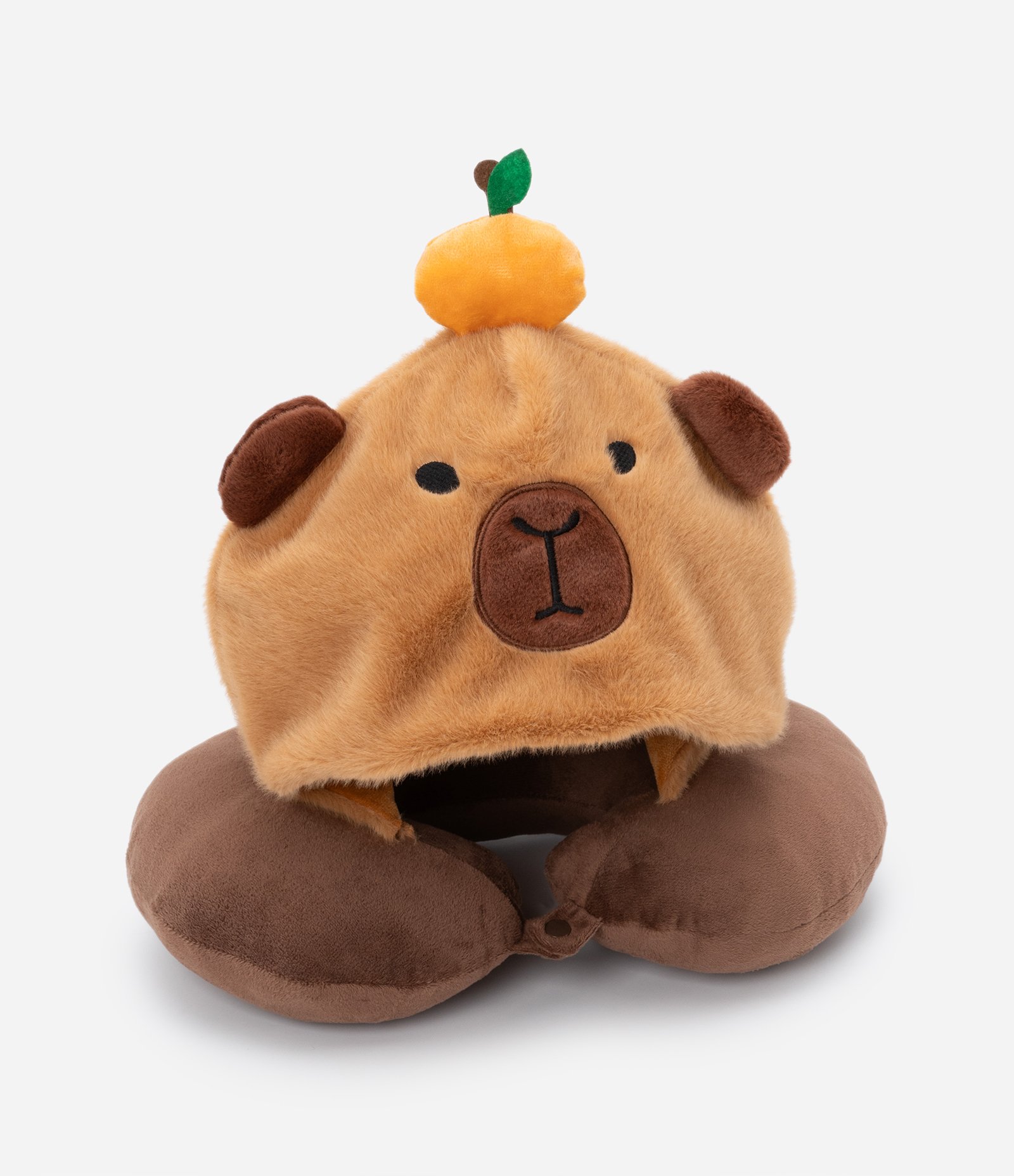 Travesseiro de Viagem com Capuz de Capivara Marrom 1