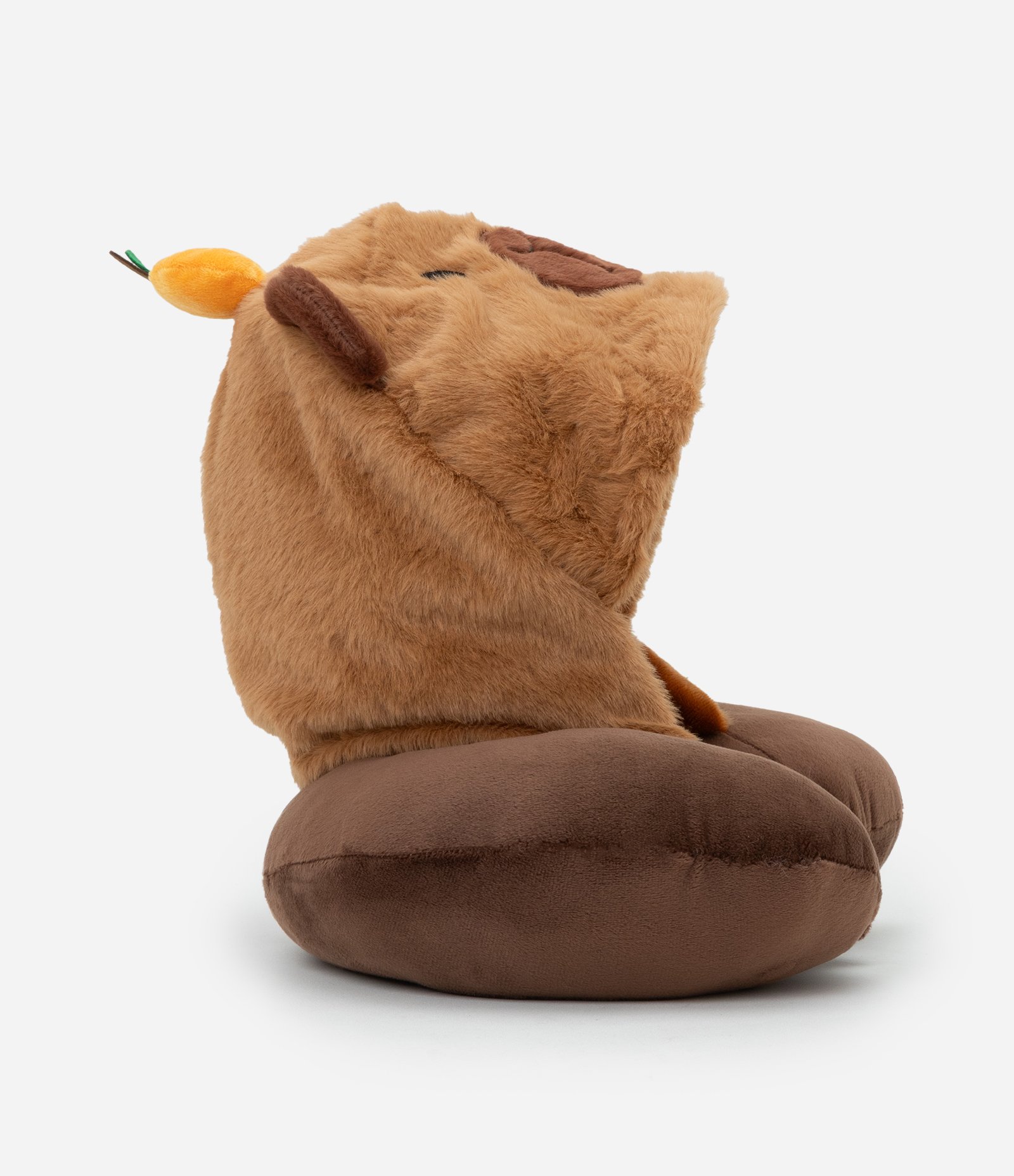 Travesseiro de Viagem com Capuz de Capivara Marrom 4