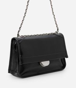 Bolsa Shoulder com Alça de Corrente e Fechamento com Locker de Metal