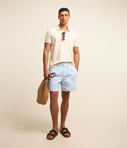 Bermuda em Microfibra com Estampa Floral