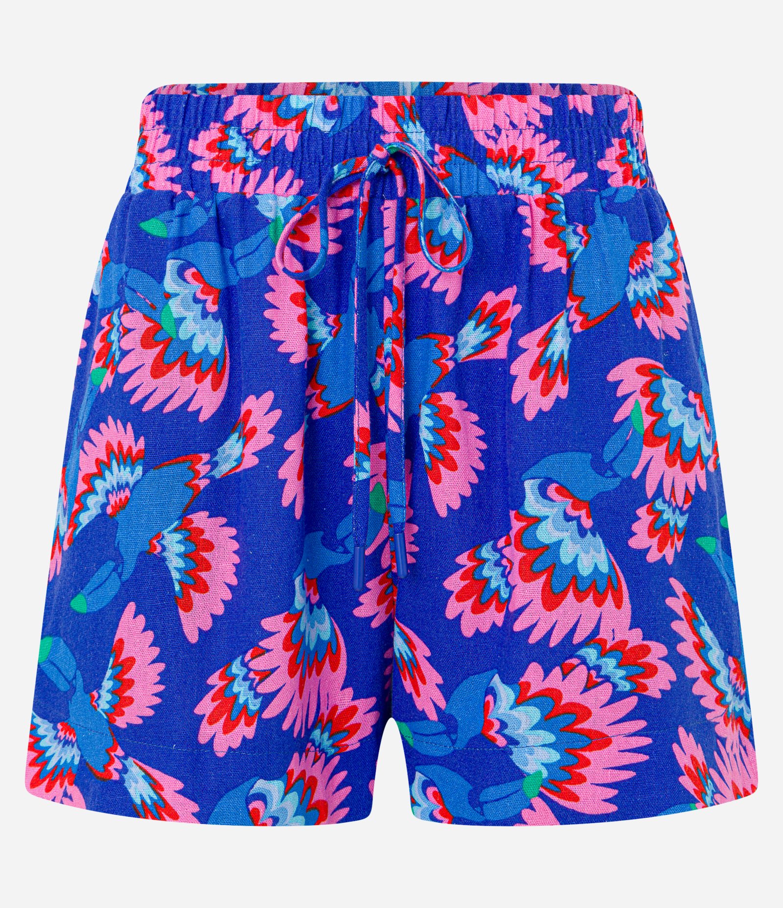 Short Runner em Viscose e Linho e Estampa de Tucanos Azul 5