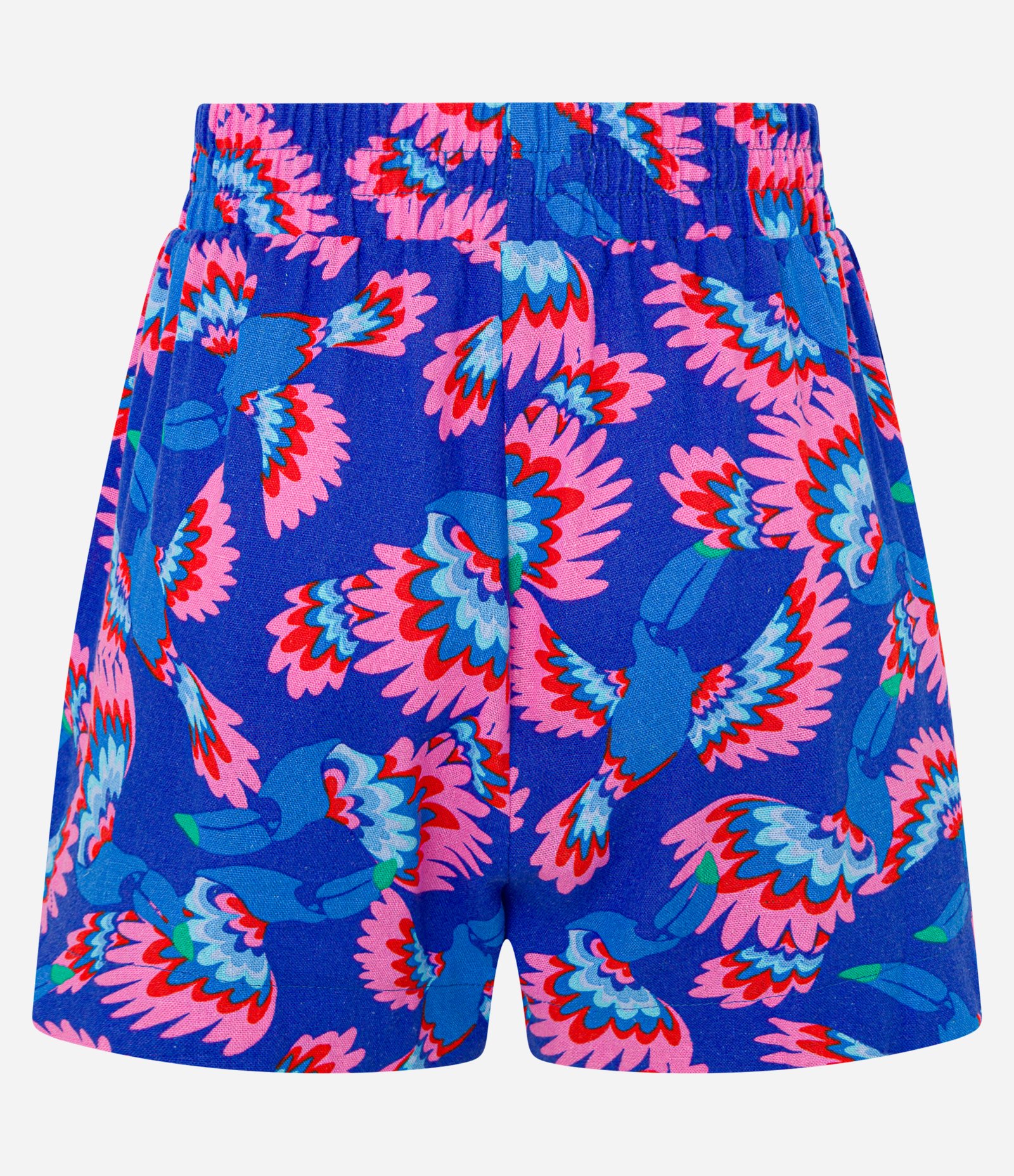 Short Runner em Viscose e Linho e Estampa de Tucanos Azul 7