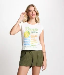 Blusa Muscle Tee com Estampa Frontal Fresh Juice