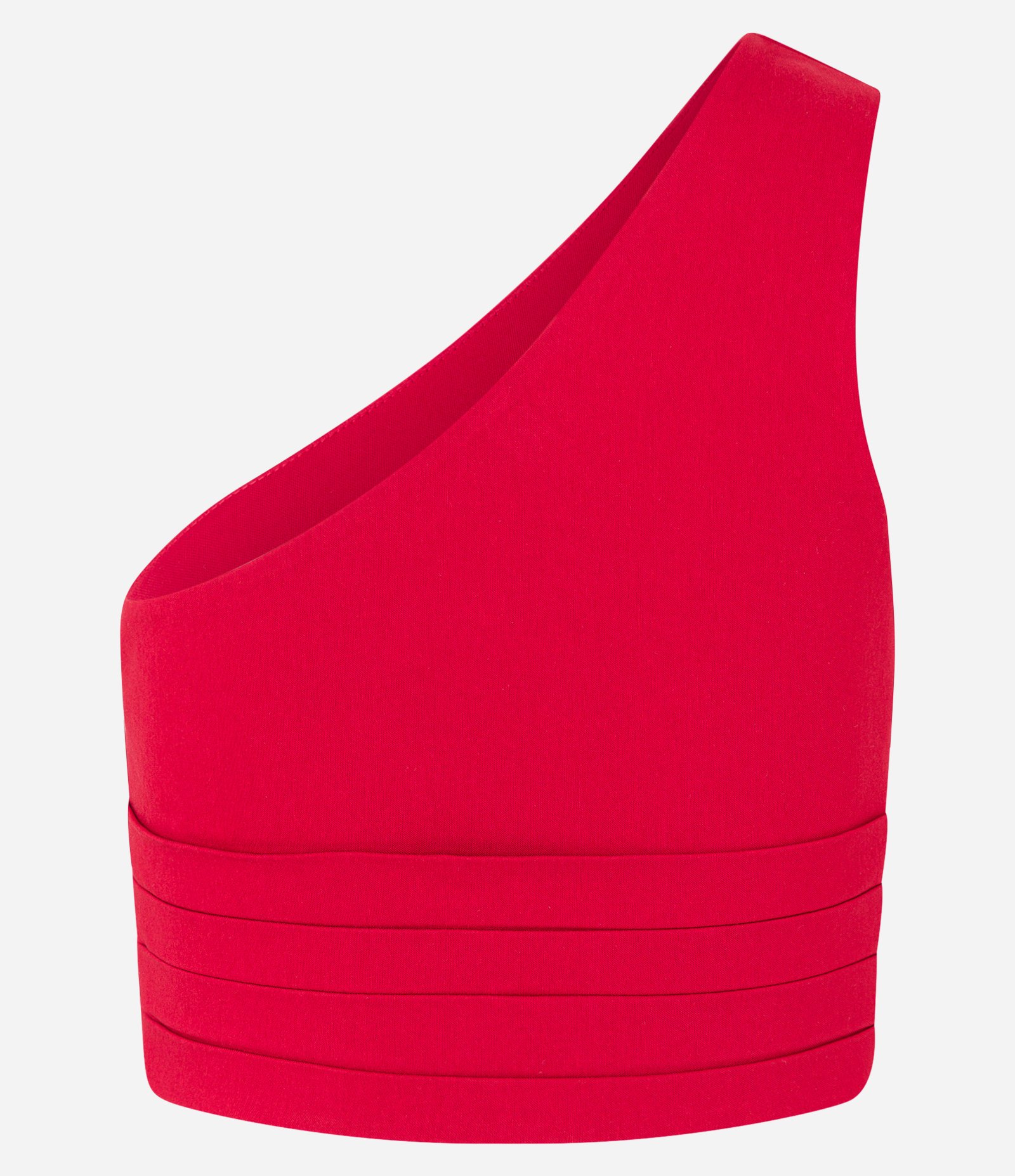 Blusa Cropped em Bengaline com Um Ombro Só e Recortes 5