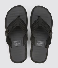 Chinelo Coimbra II de Tiras Largas com Textura Trançada Cartago