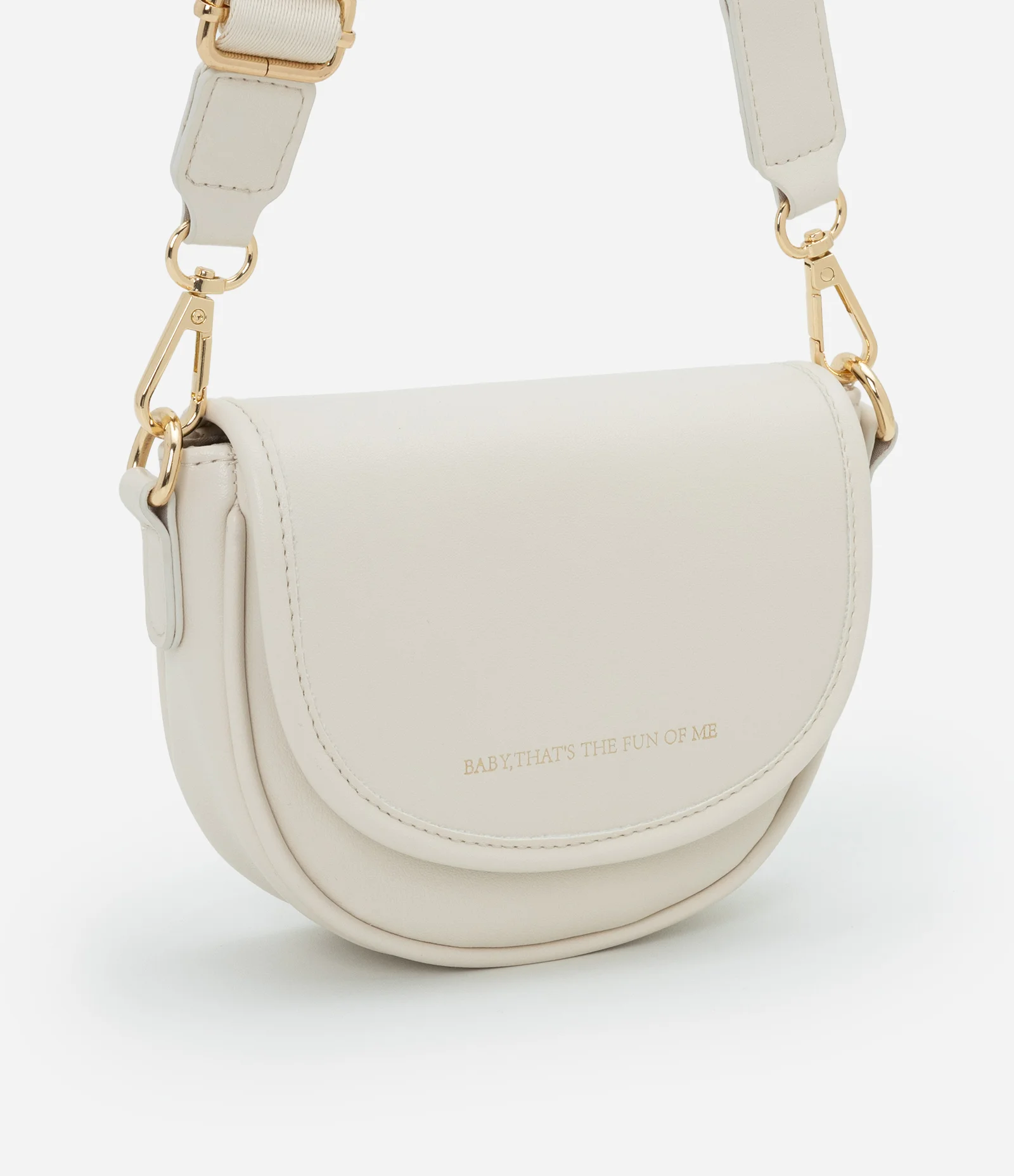 Bolsa Transversal Infantil em PU com Lettering Metalizado - Tam U Off White 1