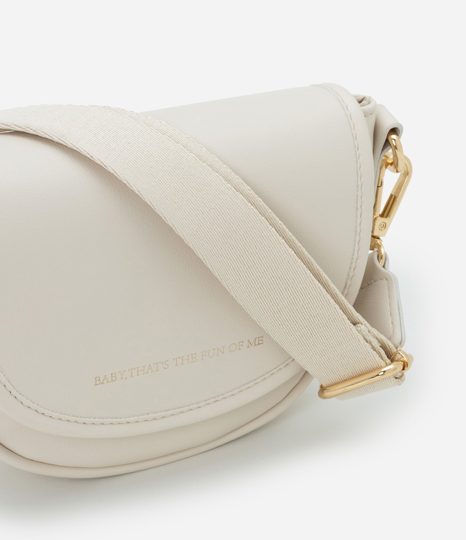 Bolsa Transversal Infantil em PU com Lettering Metalizado - Tam U Off White 4
