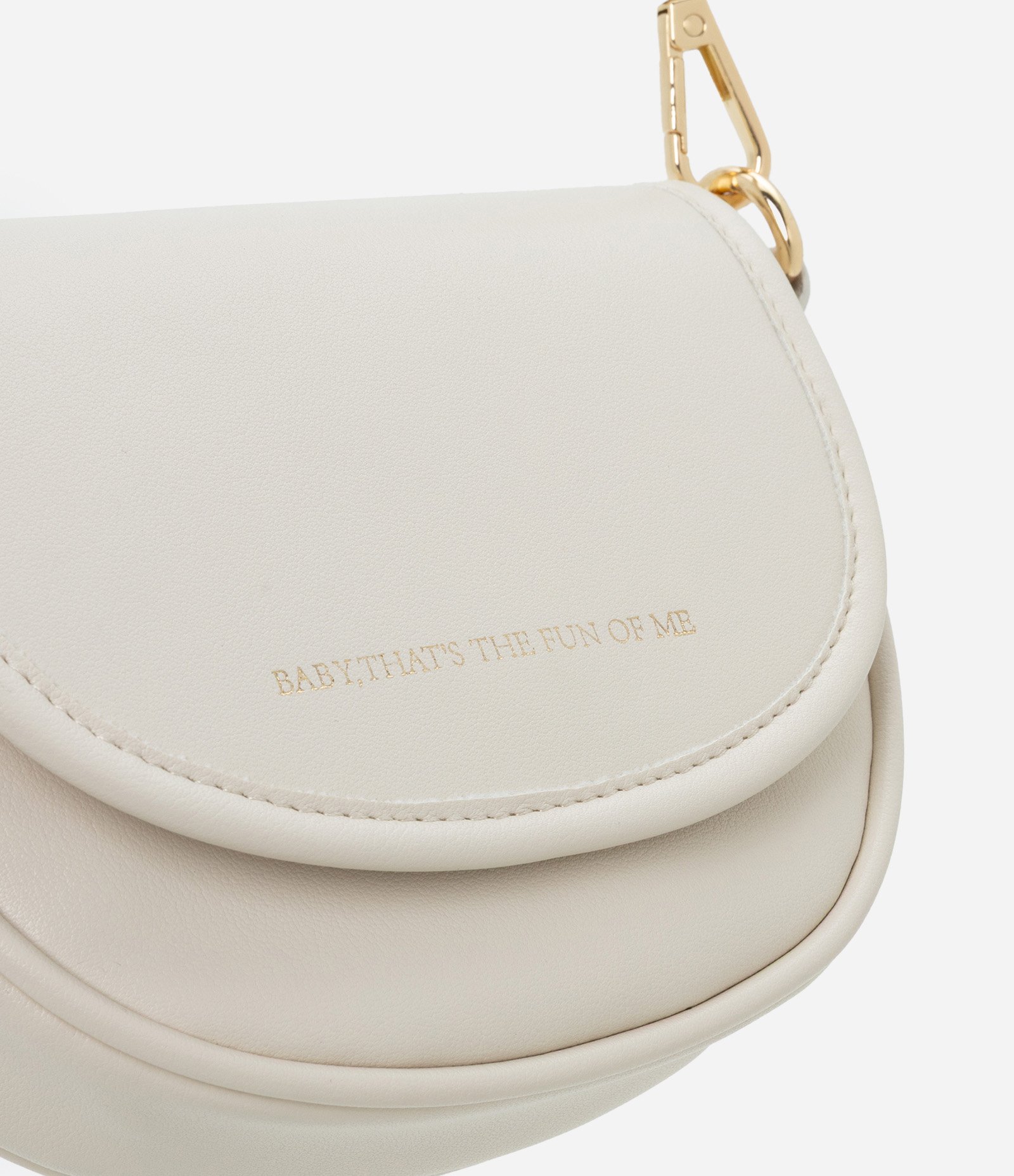Bolsa Transversal Infantil em PU com Lettering Metalizado - Tam U Off White 5