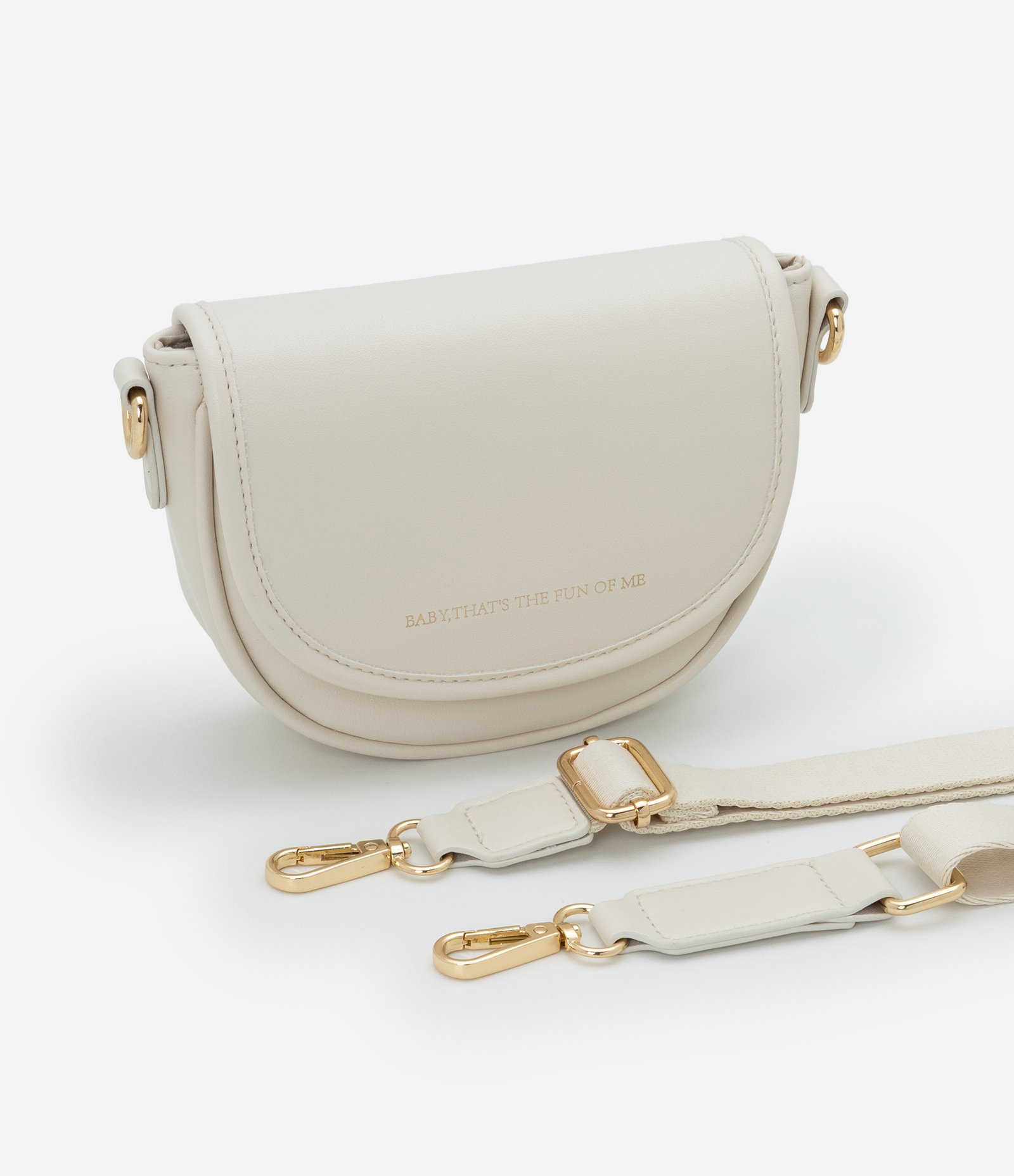 Bolsa Transversal Infantil em PU com Lettering Metalizado - Tam U Off White 7