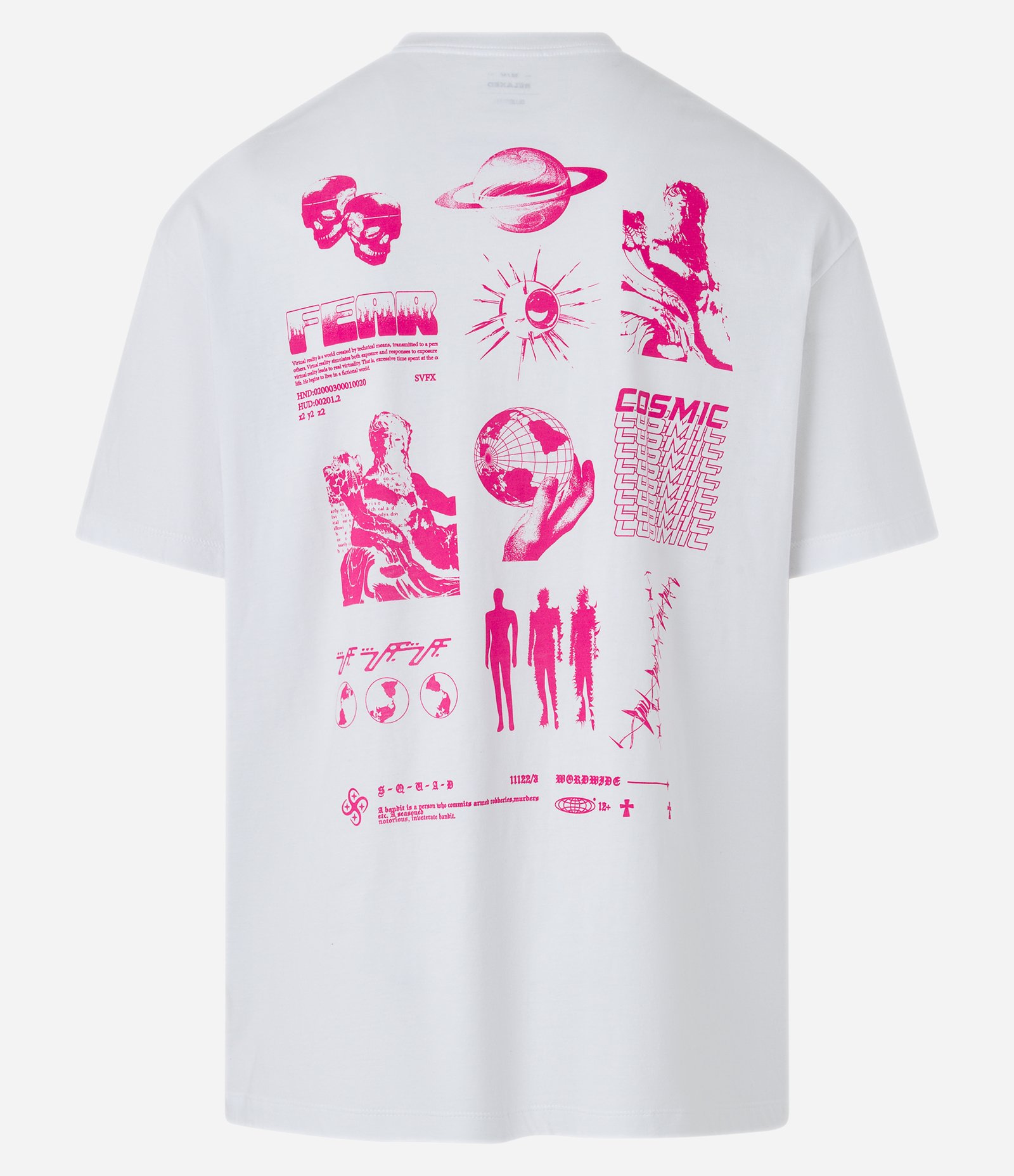 Camiseta Relaxed em Algodão com Estampa Fear Cosmic Branco 7
