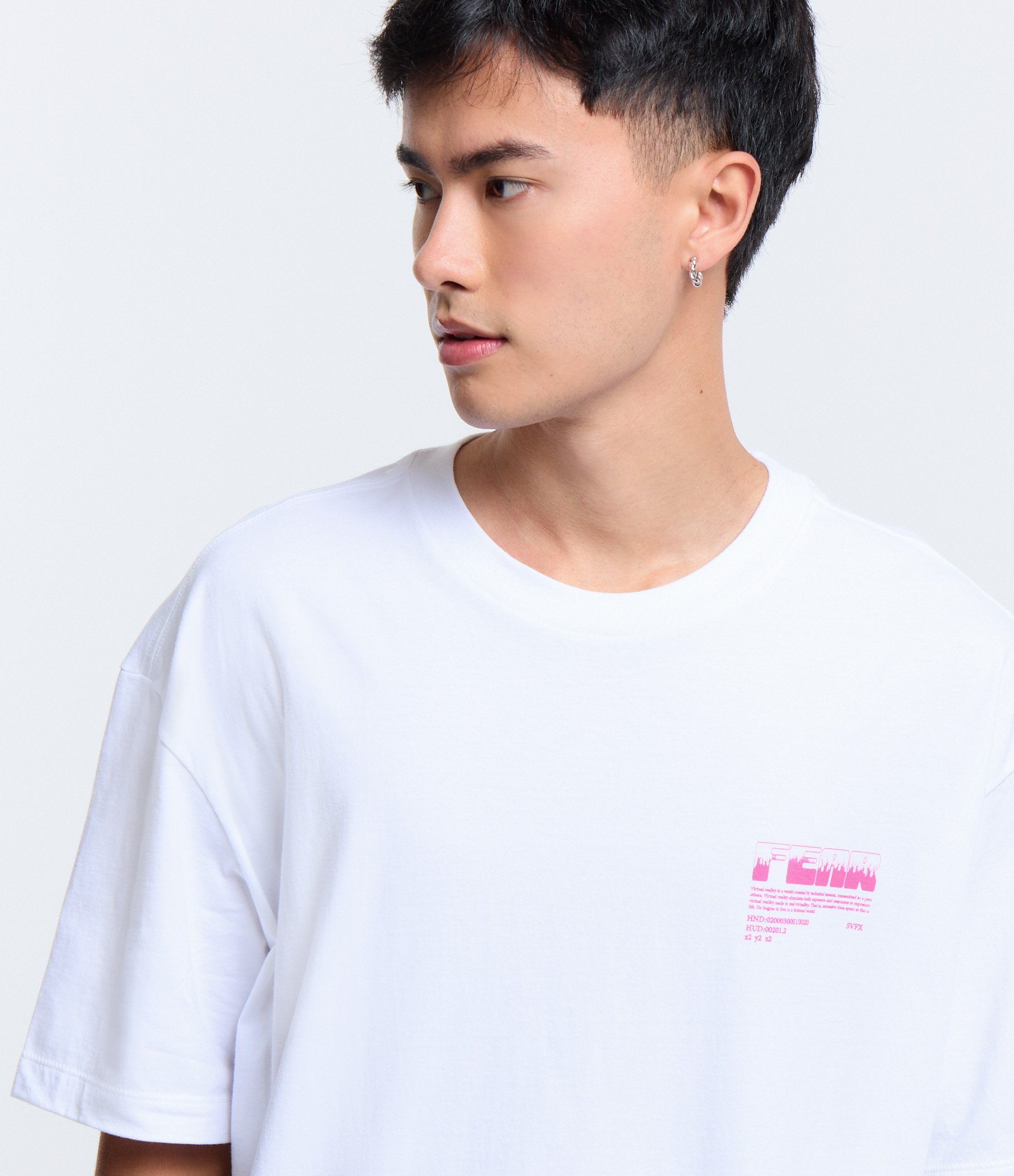 Camiseta Relaxed em Algodão com Estampa Fear Cosmic Branco 4