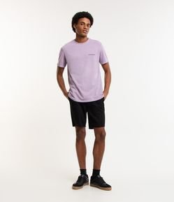 Bermuda Reta Loose em Sarja com Cós Elástico