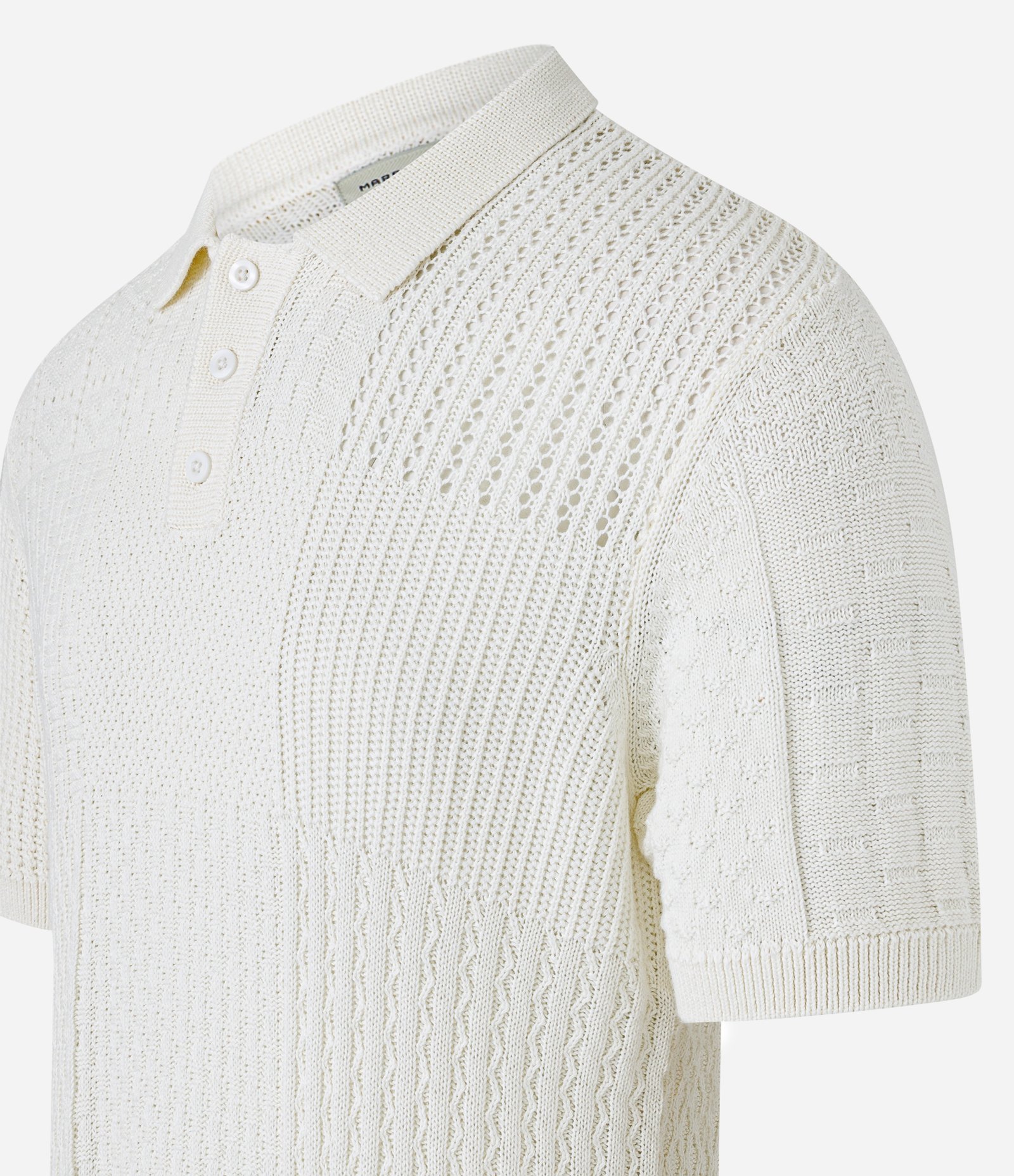 Camisa Polo Regular em Algodão com Textura Patchwork Coconut Milk 8