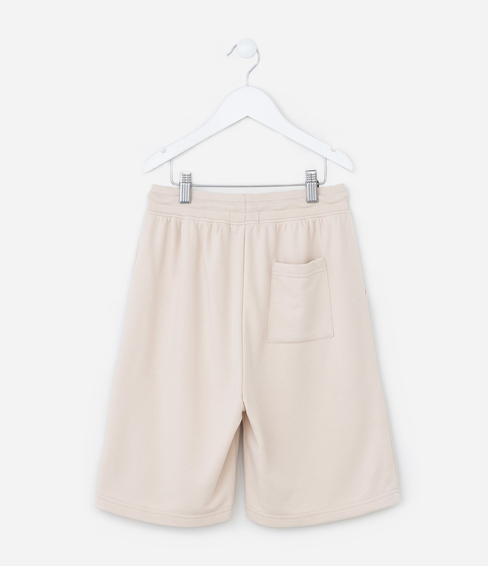 Bermuda Infantil em Moletom com Bolsos - Tam 5 a 14 Anos Bege 2