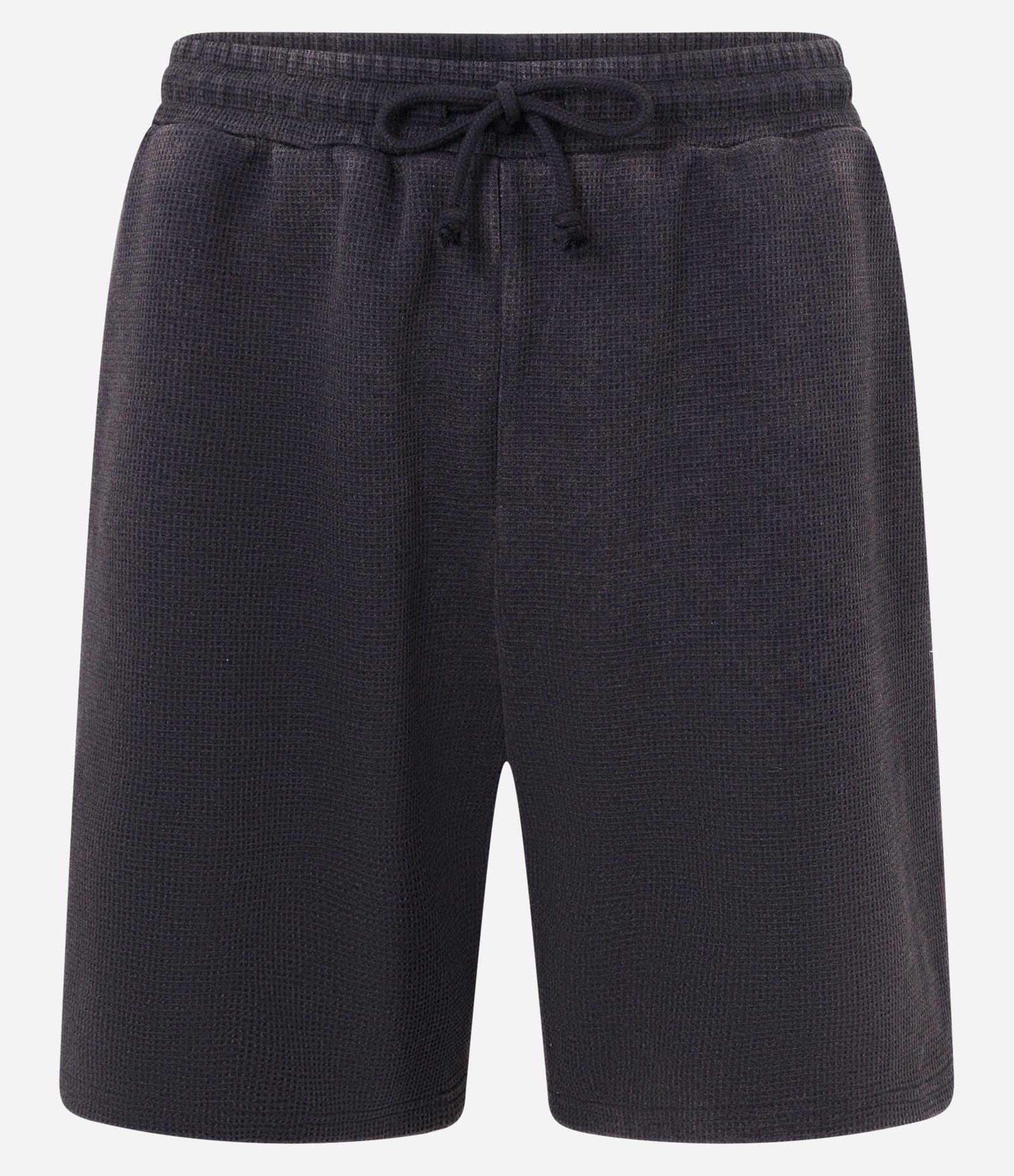 Bermuda em Moletom com Textura Waffle e Lavagem Estonada Preto 5