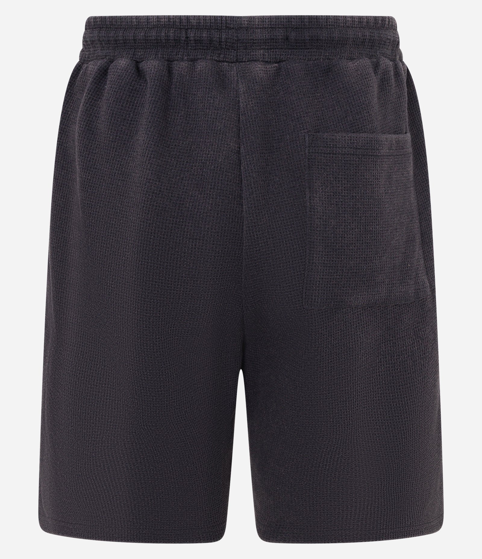Bermuda em Moletom com Textura Waffle e Lavagem Estonada Preto 6