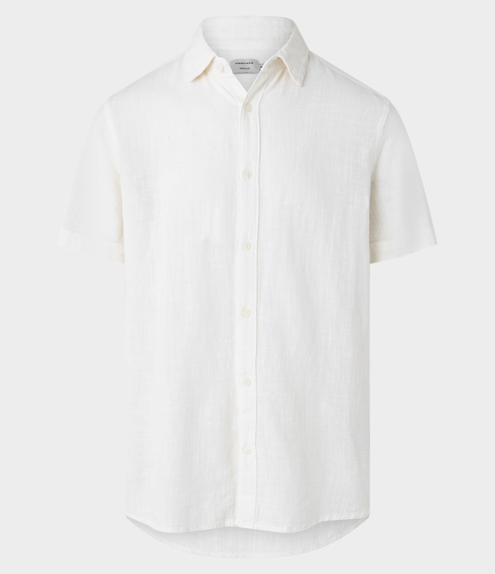 Camisa Regular em Algodão com Textura Rajada Off White 5