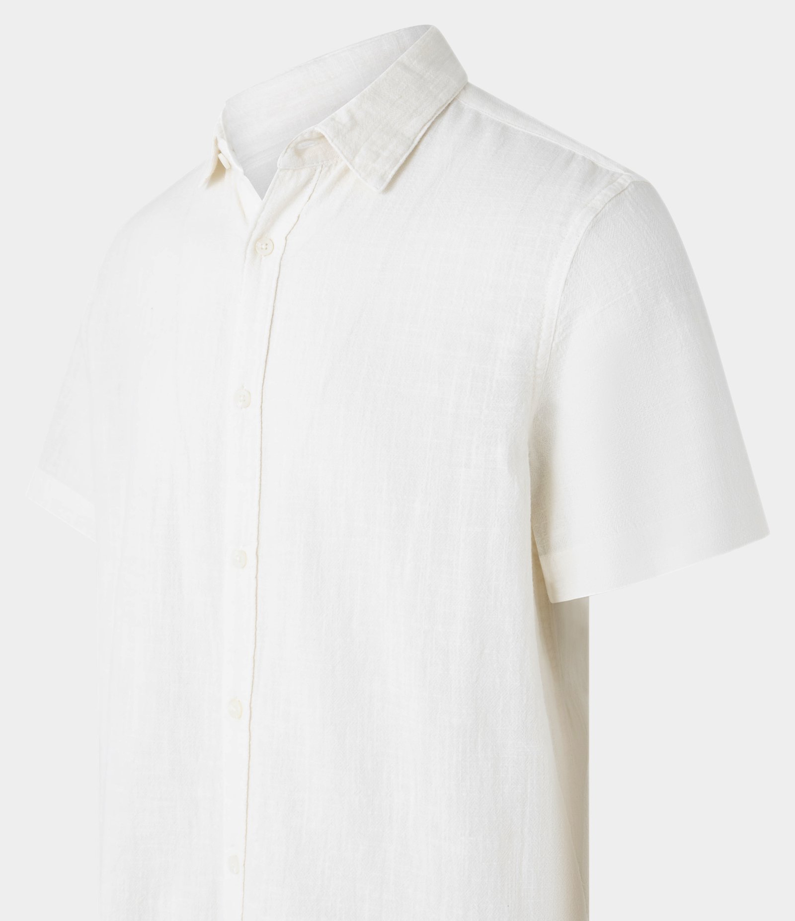 Camisa Regular em Algodão com Textura Rajada Off White 6