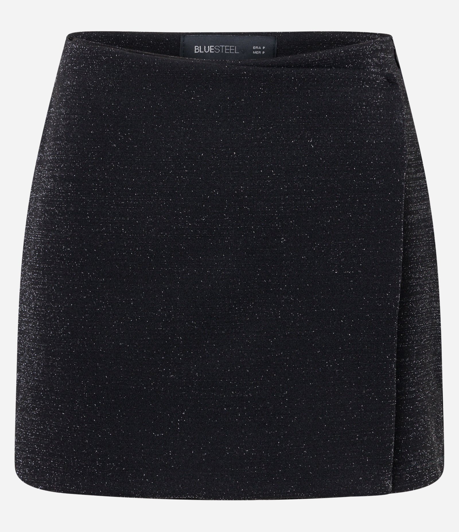 Short Saia Curto em Malha Metalizada Preto 5