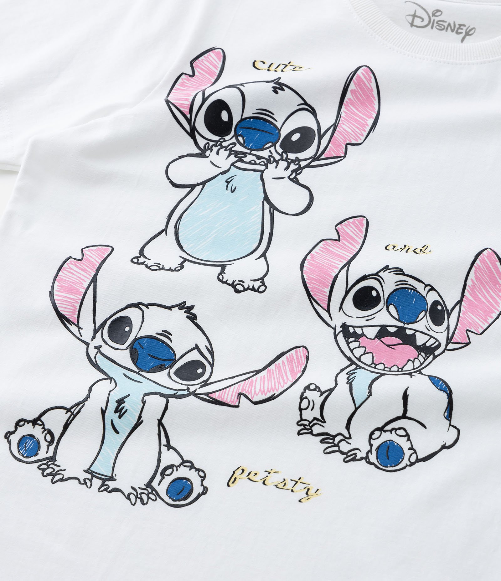 Camiseta Infantil em Algodao com Estampa do Stitch Tama 5 A 14 Anos Branco Neve