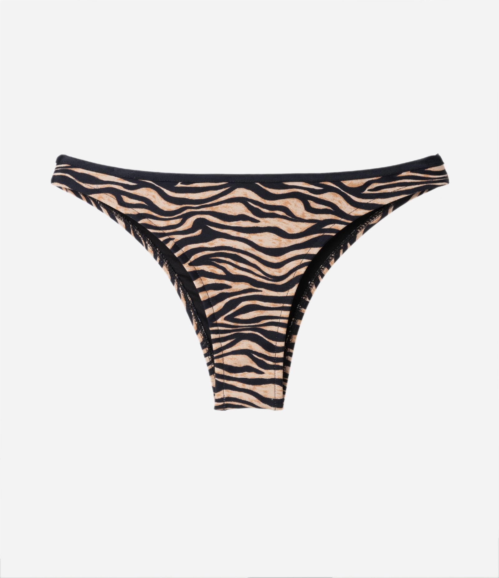 Biquíni Calcinha Básica em Microfibra com Estampa de Zebra Preto 5
