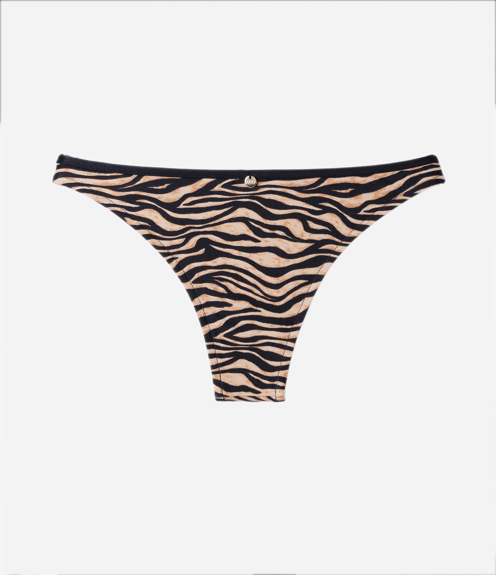 Biquíni Calcinha Básica em Microfibra com Estampa de Zebra Preto 6