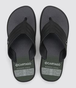Chinelo Casual com Tiras Largas Texturizadas Cartago