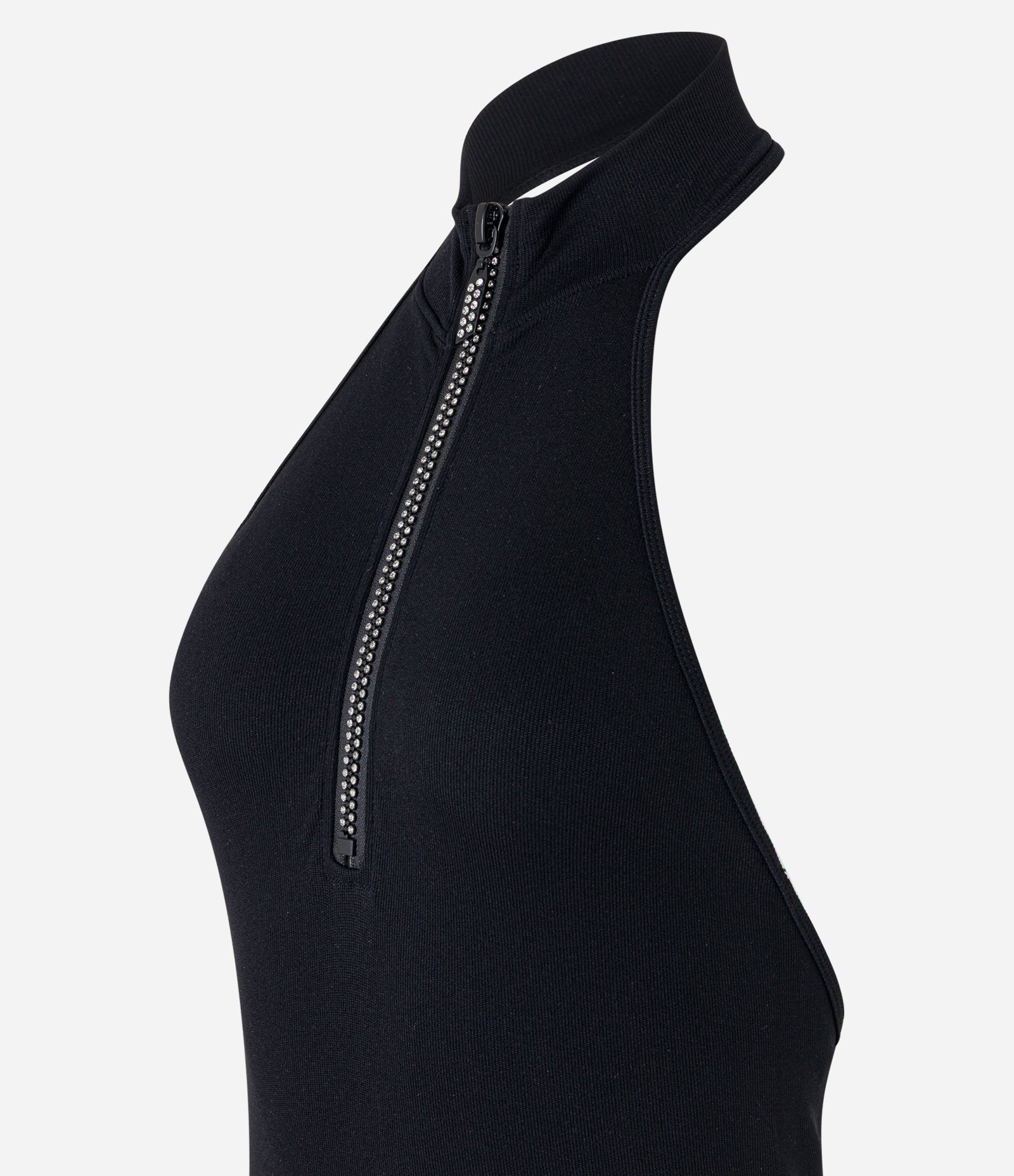Body em Poliamida Seamless e Decote Halter com Zíper Preto 2