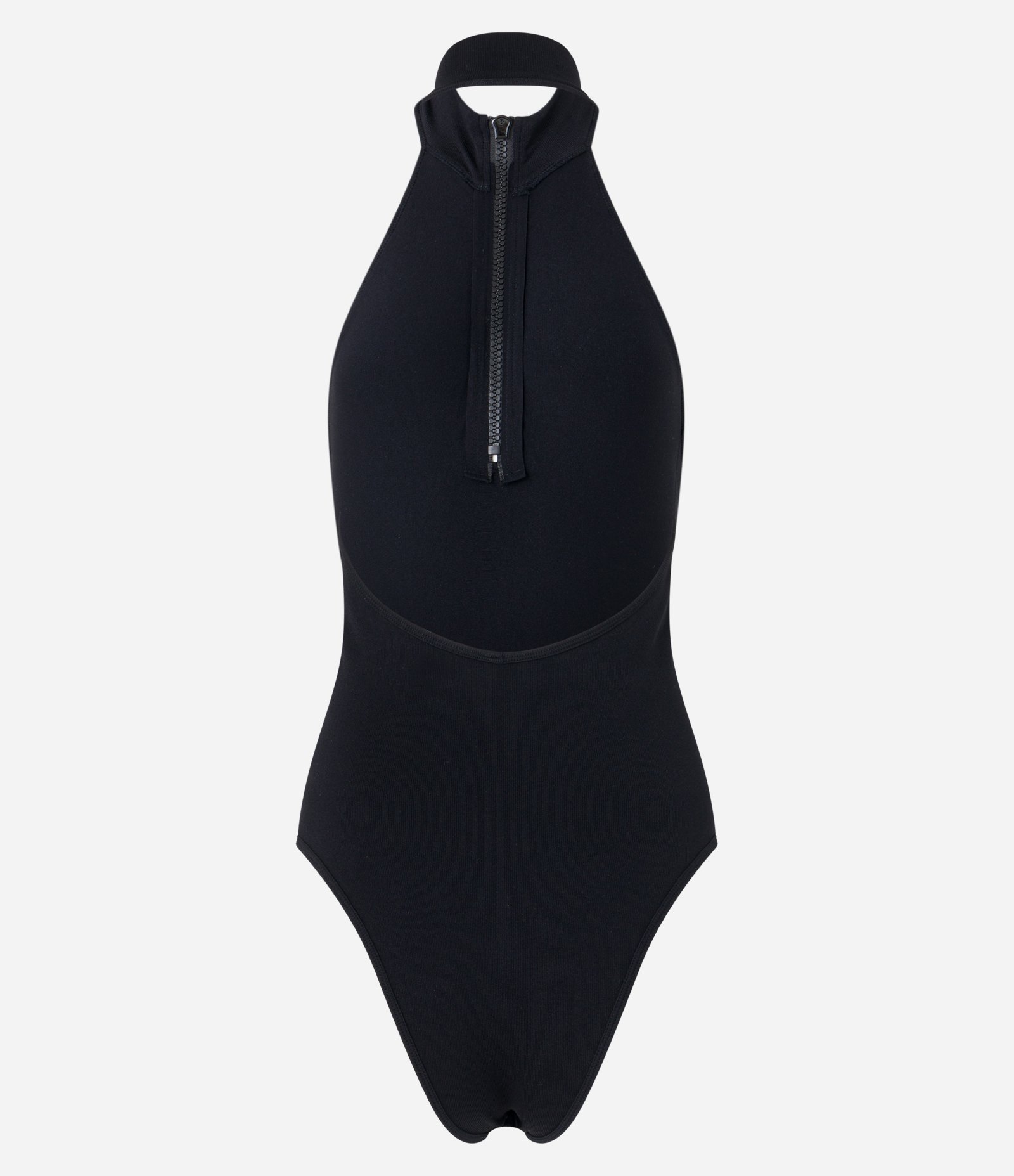 Body em Poliamida Seamless e Decote Halter com Zíper Preto 3