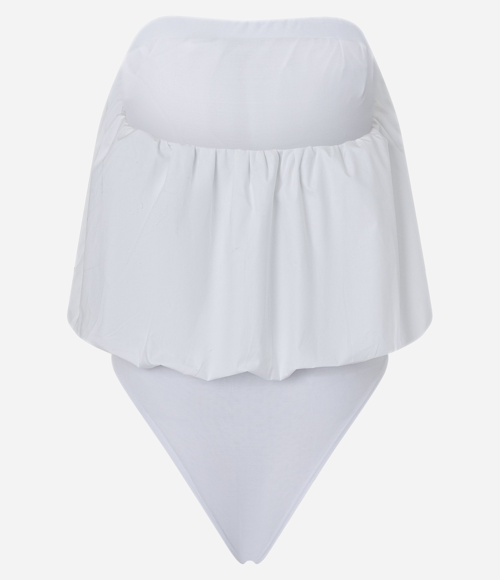 Body Tomara que Caia em Tricoline com Efeito Balonê Branco Neve 8