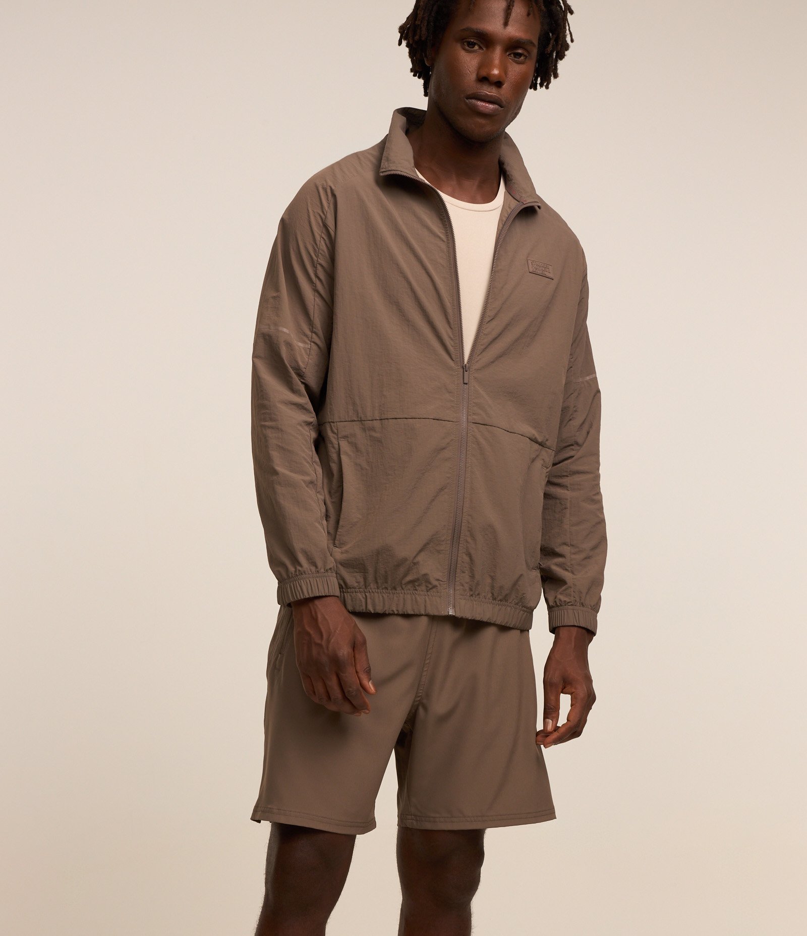 Jaqueta Esportiva de Futebol com Fechamento Frontal Marrom 5