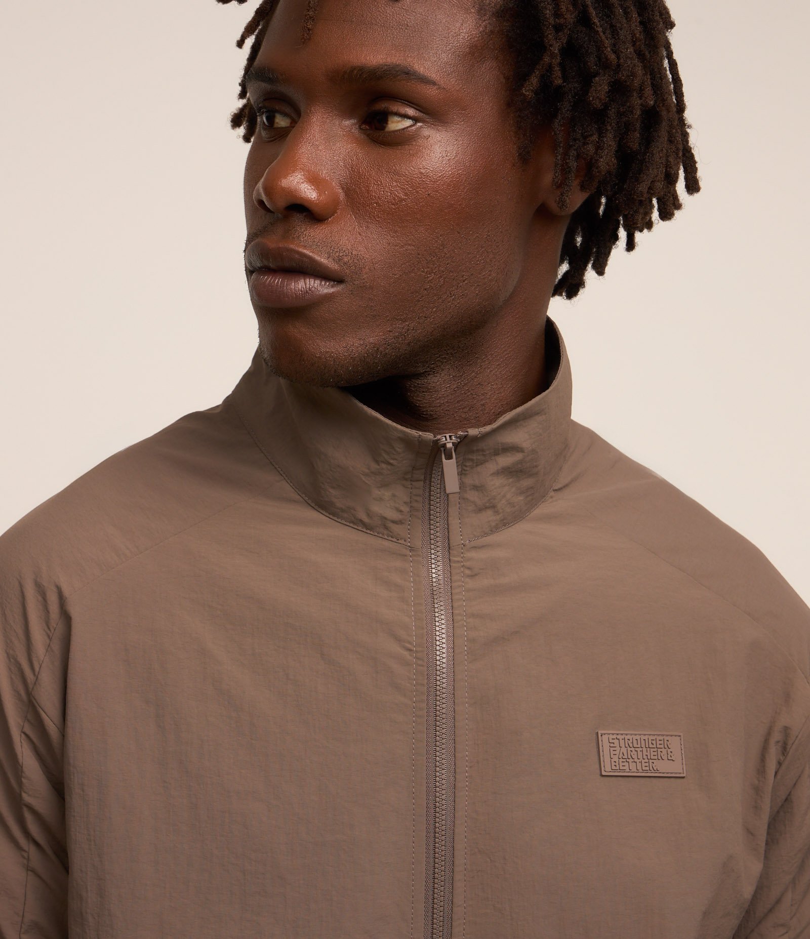 Jaqueta Esportiva de Futebol com Fechamento Frontal Marrom 6