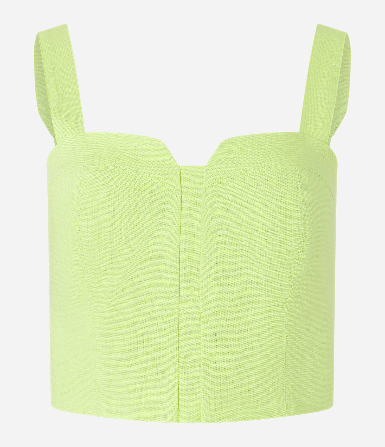 Blusa Cropped em Viscose e Linho com Amarração nas Costas Verde 5