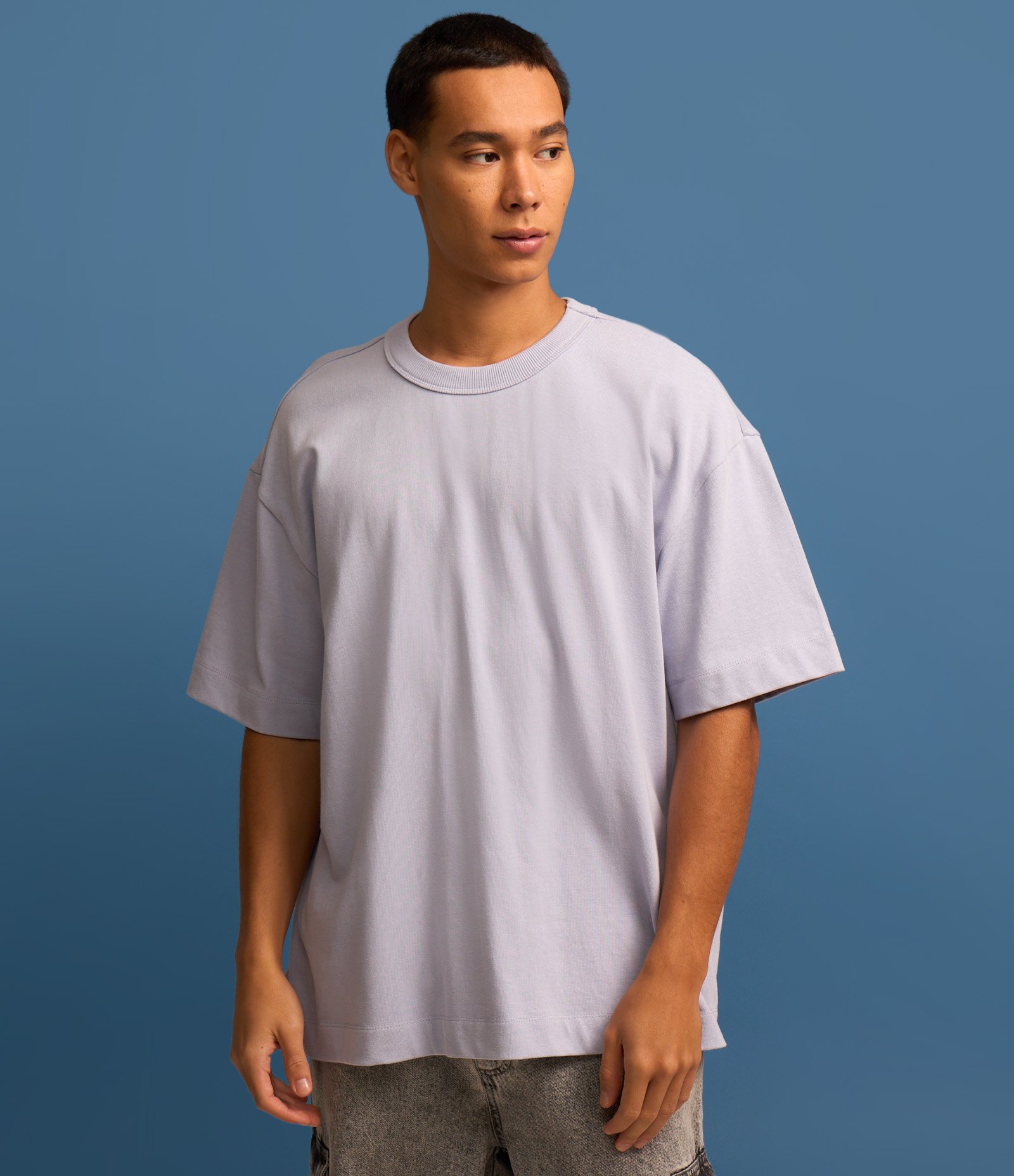 Camiseta Boxy em Algodão com Manga Curta Lilás 4