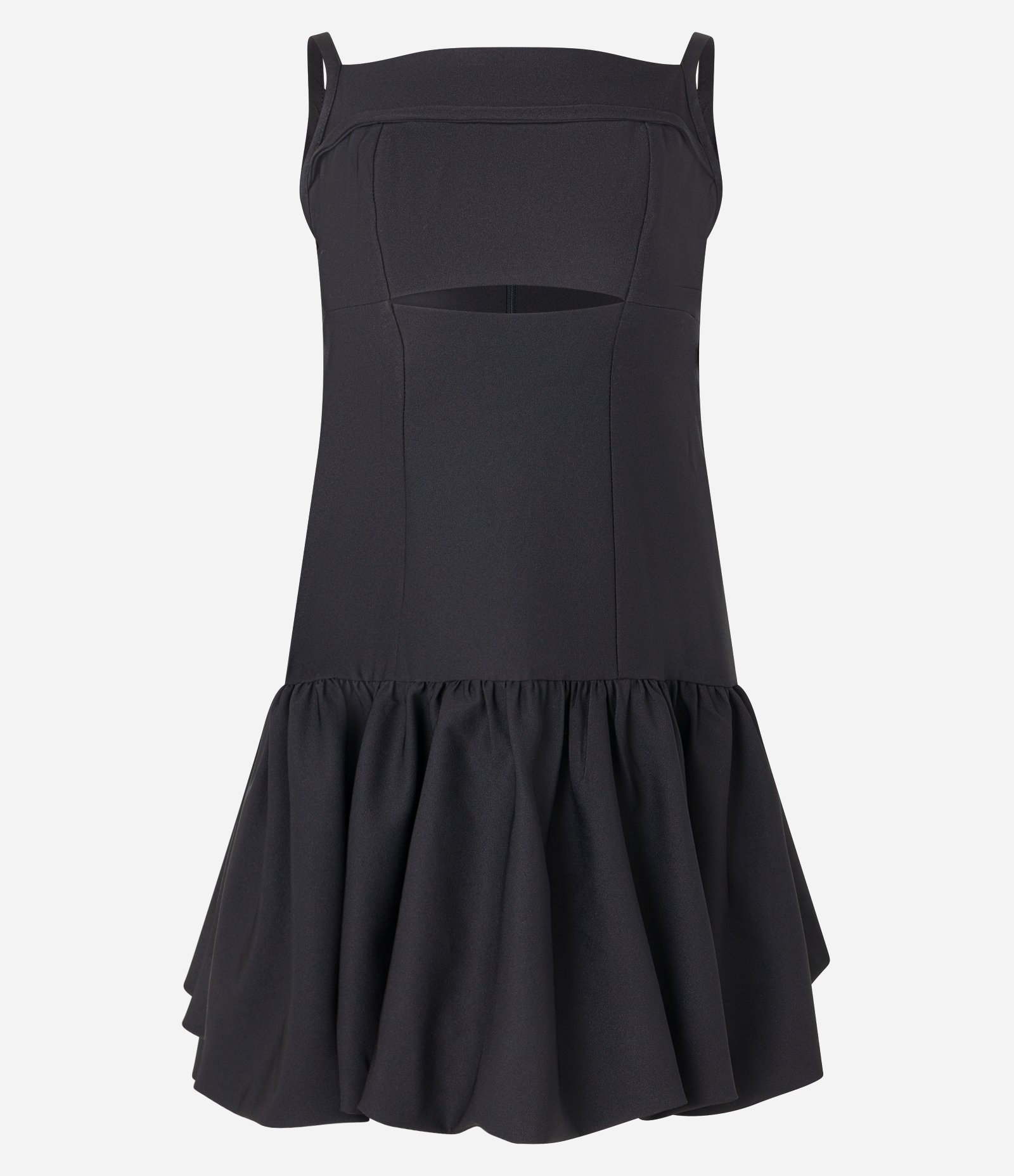 Vestido Balonê Alfaiatado com Zíper nas Costas e Saia com Volume Preto 7