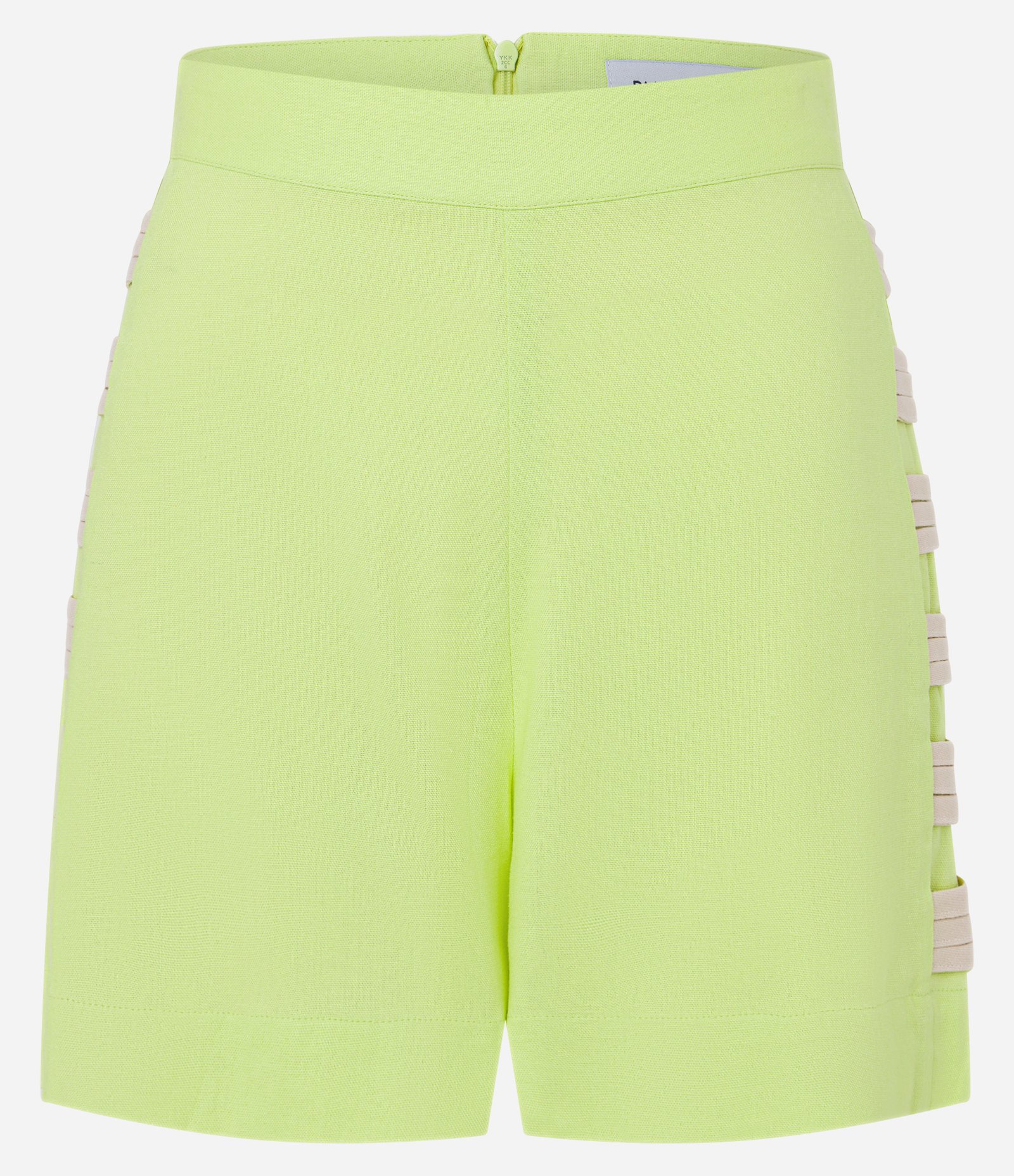 Short Curto em Viscose e Linho com Detalhe de Tiras na Lateral Verde 4