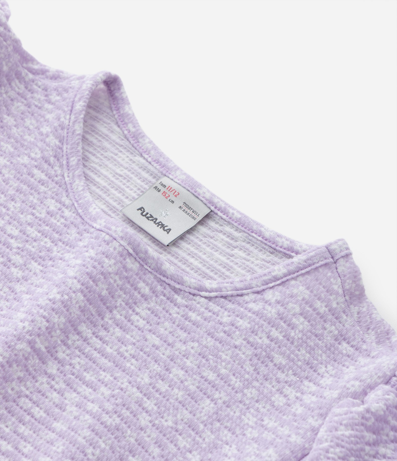 Blusa Infantil Texturizada com Estampa Floral Liberty e Manga Ampla - Tam 5 a 14 anos Lilás 4