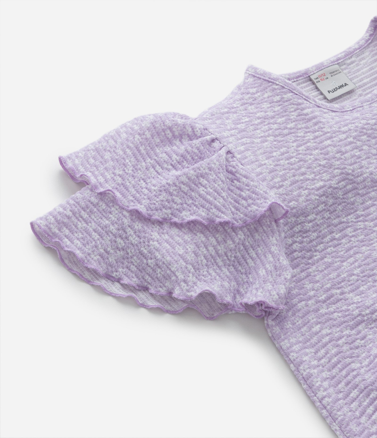 Blusa Infantil Texturizada com Estampa Floral Liberty e Manga Ampla - Tam 5 a 14 anos Lilás 5