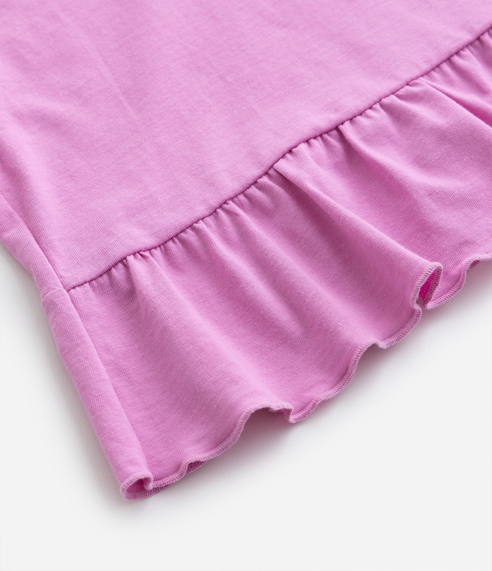 Blusa Cropped Infantil em Algodão com Manga Ampla e Babadinho - Tam 5 a 14 anos Rosa 4