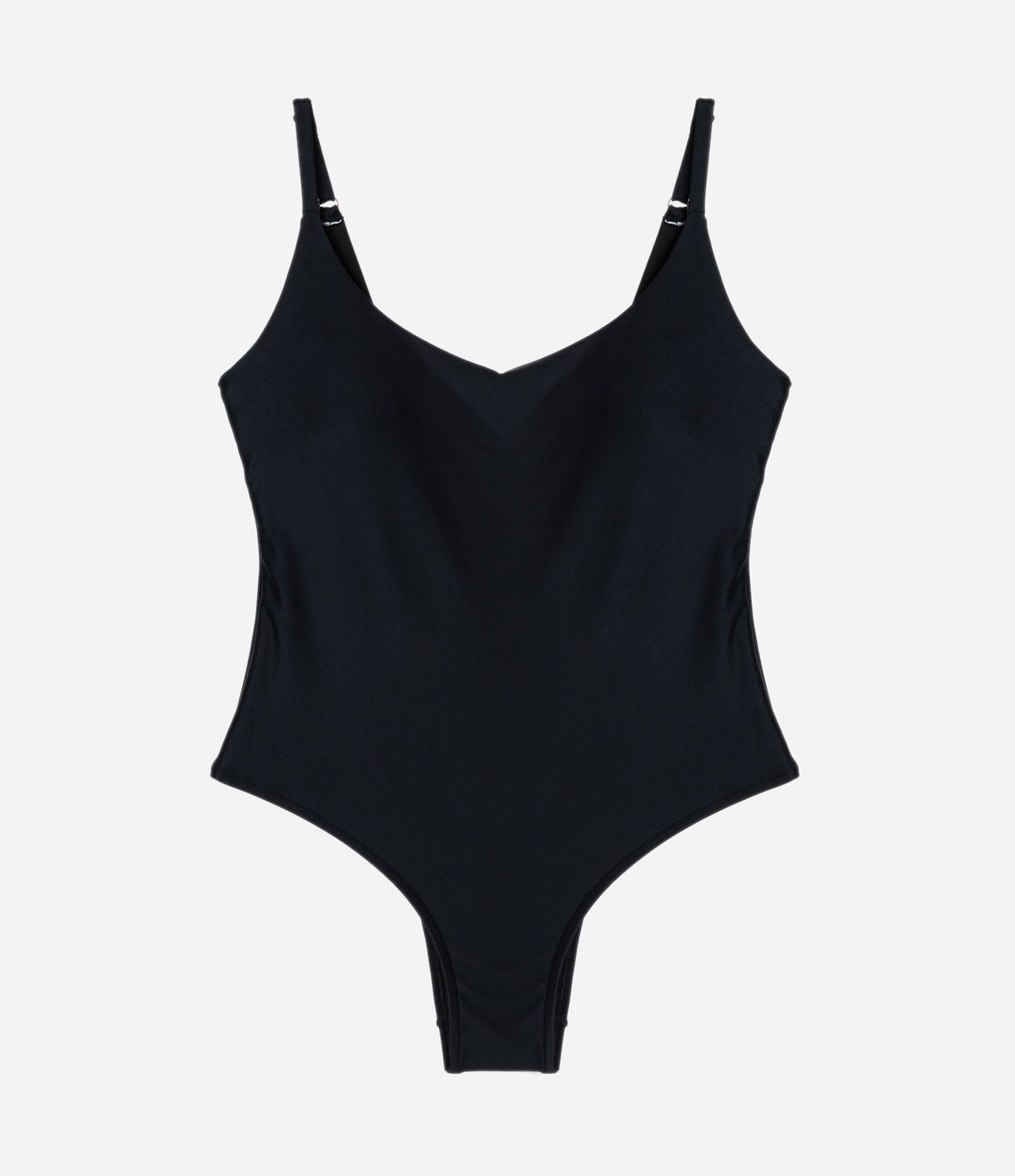 Maiô em Microfibra com Decote nas Costas e Alça Fina Preto 4