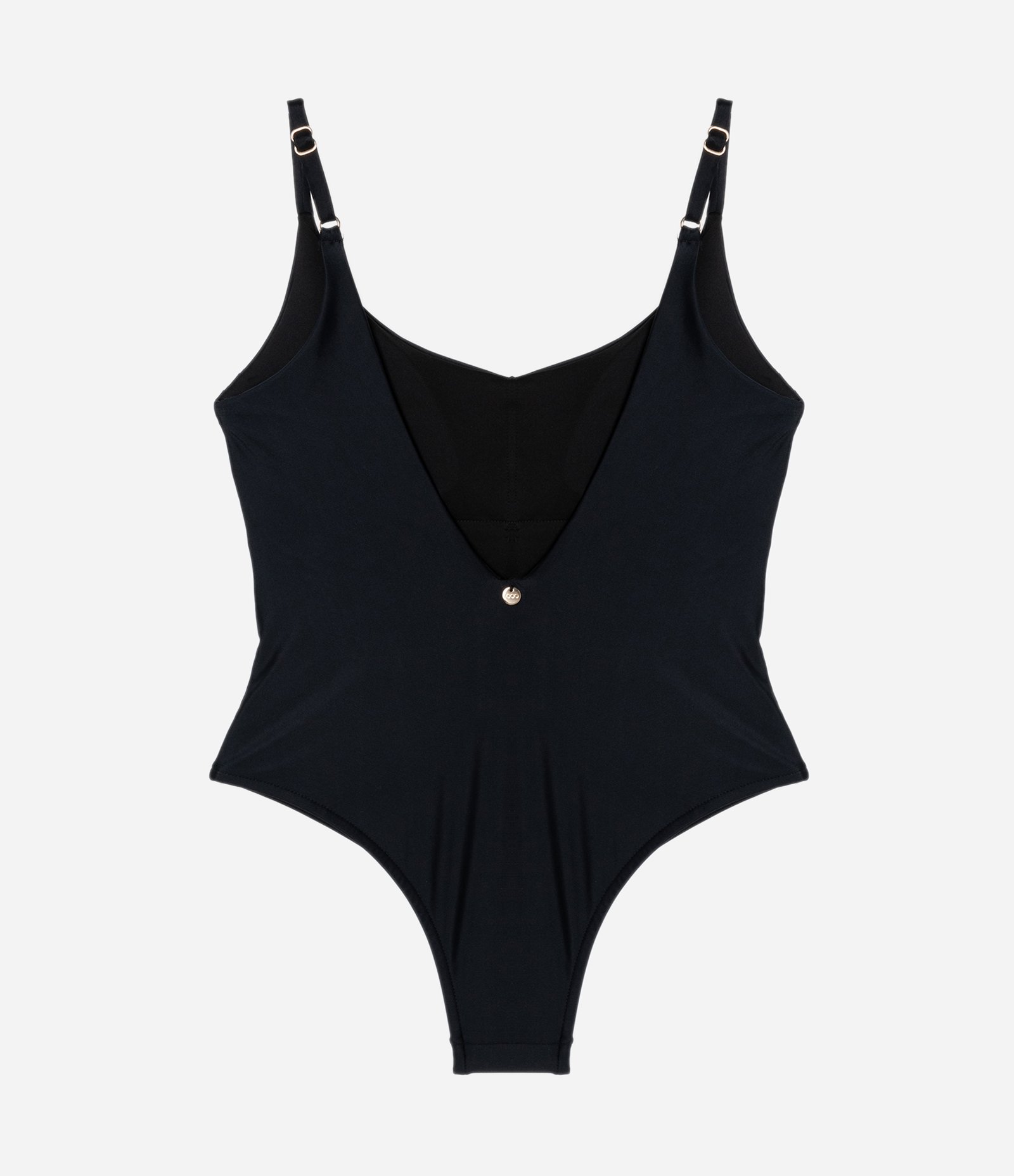 Maiô em Microfibra com Decote nas Costas e Alça Fina Preto 5