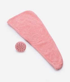 Kit Toalha Turbante + Massageador para Couro Cabeludo Alchemia 