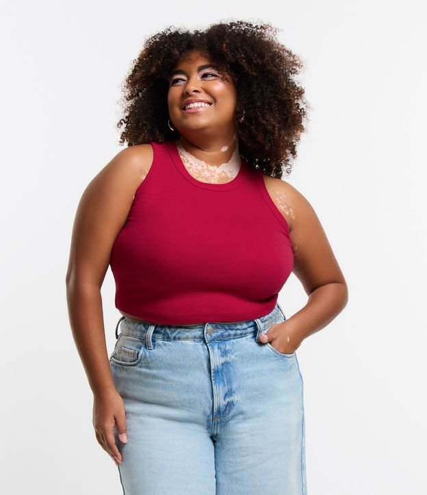 Blusa Cropped em Ribana Curve & Plus Size