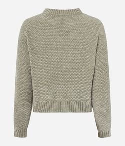 Suéter Curto em Tricô com Ponto Diferenciado