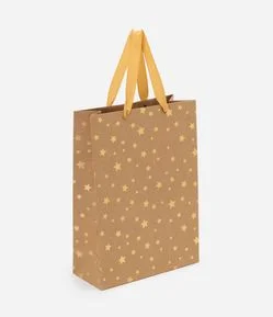 Embalagem de Presente Pequena com Estampa de Estrelinha e Cartão